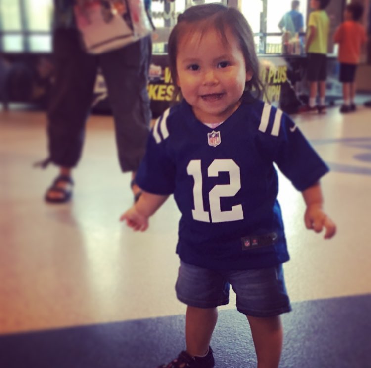 mo_navajo's tweet photo. By far the cutest #AndrewLuck at #LucasOilStadium!! #BoomBabyGoHorse #GoColts #FirstColtsGame https://t.co/m1La9q16ln