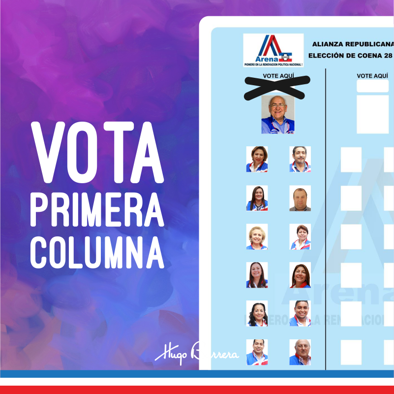 HugoBarreraSV's tweet photo. Emita su voto sin seguir líneas. Recuperemos ARENA marcando la primera columna. ¡PXLP! https://t.co/G0crnBrqkA