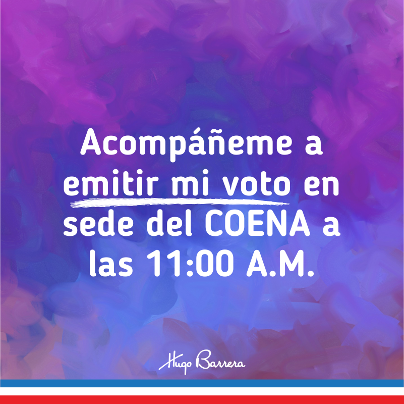 HugoBarreraSV's tweet photo. En una hora estaré en la sede del COENA emitiendo mi voto. ¡Acompáñeme en esta histórica fiesta! https://t.co/FalKsqImTI