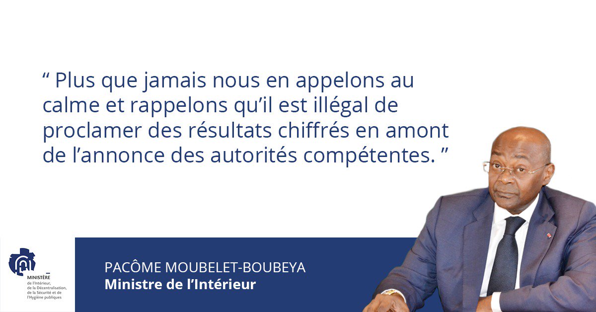 BilieByNze: RT MinInterieurGA: Le Ministre de l’Intérieur Pacôme Moubelet-Boubeya a été très clair sur l’annonce d…