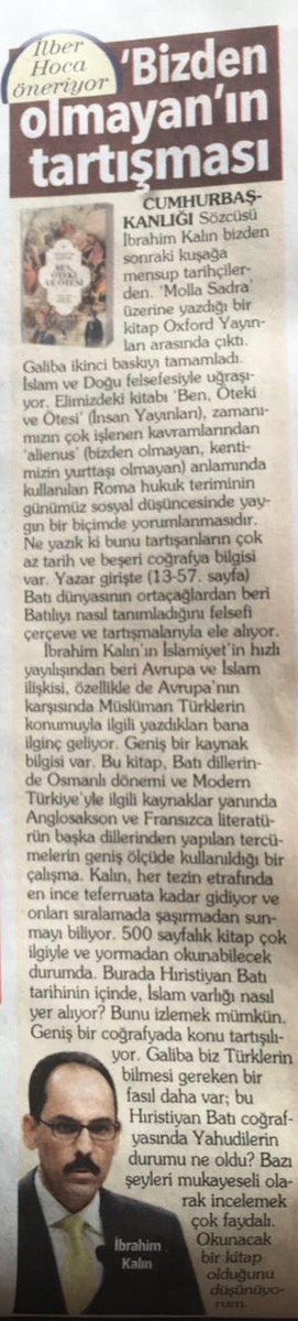 ikalin1's tweet photo. Muhterem @ILBERORTAYLIGSU hocanın kaleminden Ben, Öteki ve Ötesi. https://t.co/Of4iCJnb1m