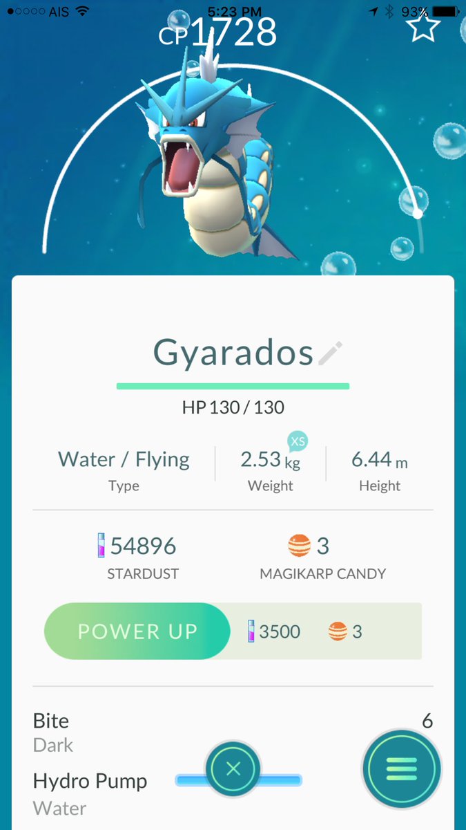 noblegoatbkk's tweet image. Just evolved Gyarados #2. Not as valuable as #1 because #1 has Dragon Breath a discontinued move for Gyarados.