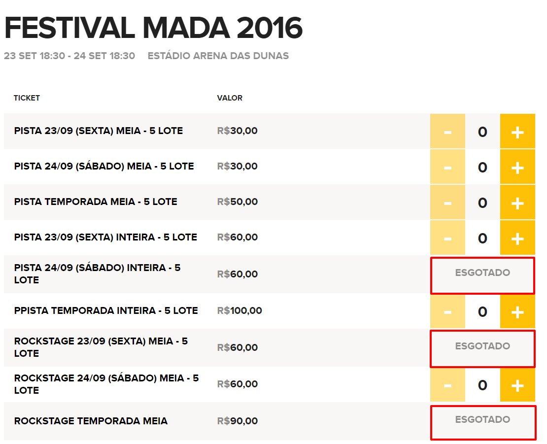 festivalmada's tweet photo. Esgotando o 5° lote, teremos a ultima reposição antes de virar o lote final, corram ! #vaifaltarchao #MADA2016 https://t.co/k6mks0VCl7