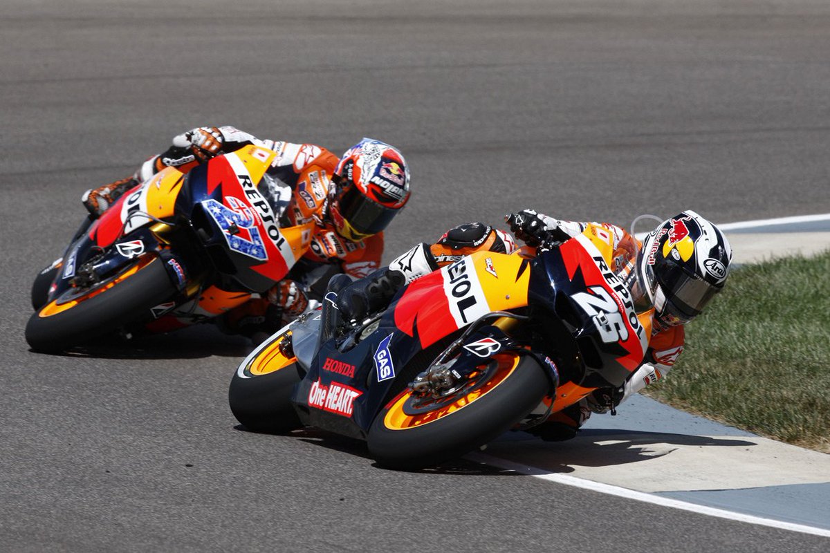 2011 #USGP. Casey Stoner claims his only victory at Indianapolis (7th win of the season) from Dani Pedrosa in 1-2 for Repsol Honda.