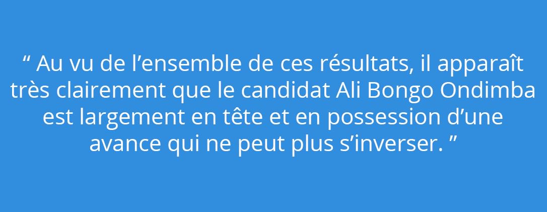 BilieByNze: Il apparaît très clairement que le candidat Ali Bongo Ondimba est largement en tête …