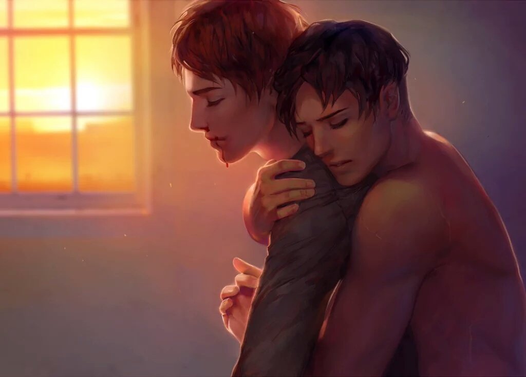 RandomRoleplay_'s tweet image. "I'm sorry I hurt you Eren" He hugged him from behind