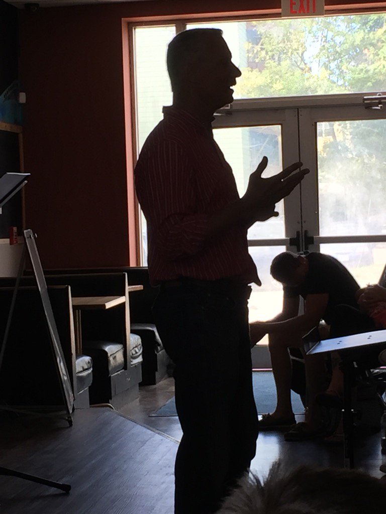 PastorBarryG's tweet photo. NAMB Church Planter Mark Jago sharing what God is doing in the Kennebunks.  @RHCommunity @JoshCousineau @NAMB_SBC https://t.co/YTyFi3bOYo