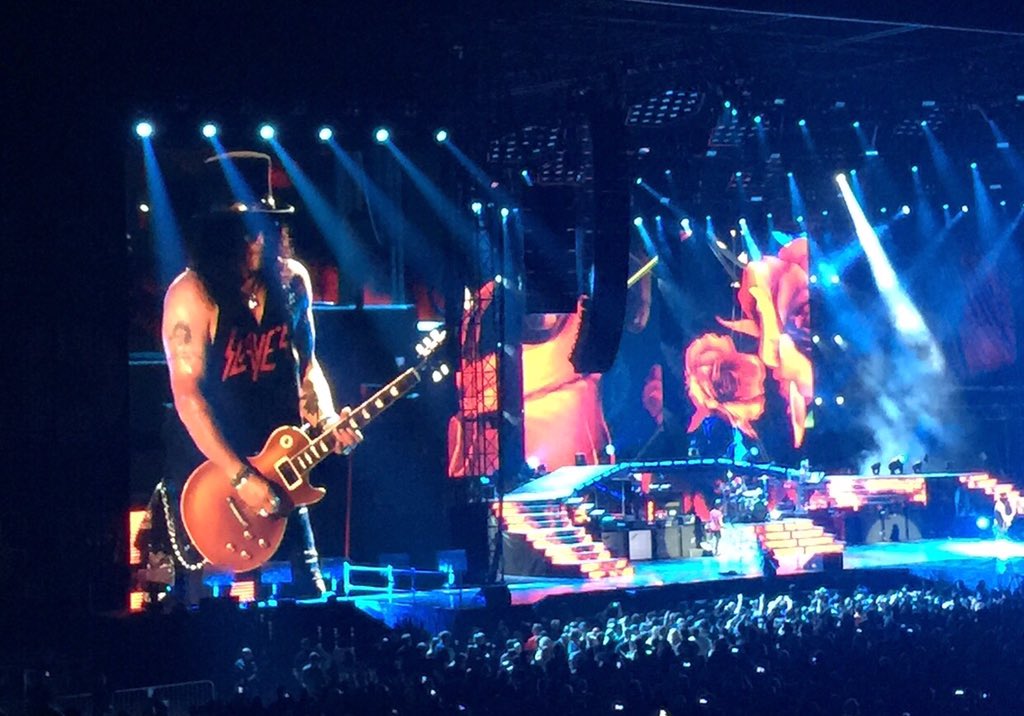 RocknAZ66's tweet photo. @gunsnroses show in Phx was bad a$$! @Slash was amazing! Axel was high energy + pipes were strong! GNR rocked! \m/ https://t.co/6jRzyRNymy