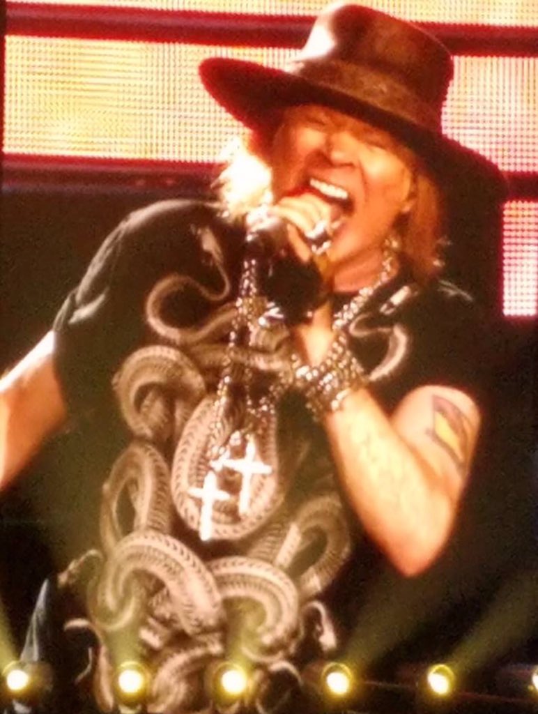 RocknAZ66's tweet photo. @gunsnroses show in Phx was bad a$$! @Slash was amazing! Axel was high energy + pipes were strong! GNR rocked! \m/ https://t.co/6jRzyRNymy