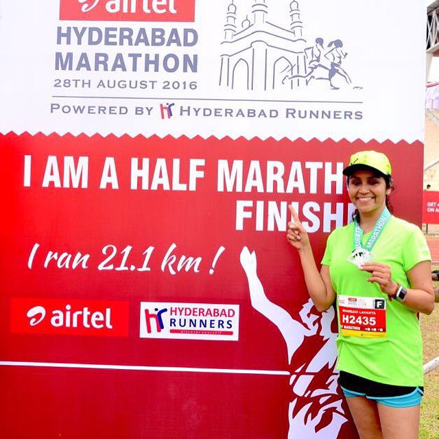 MirchiBhargavi's tweet photo. #AHM2016 Had a fantastic run. #IndiasToughestMarathon so well organised @RaceDirectorAHM @hydrunners #Cheers https://t.co/ZQRvvJ4Wia