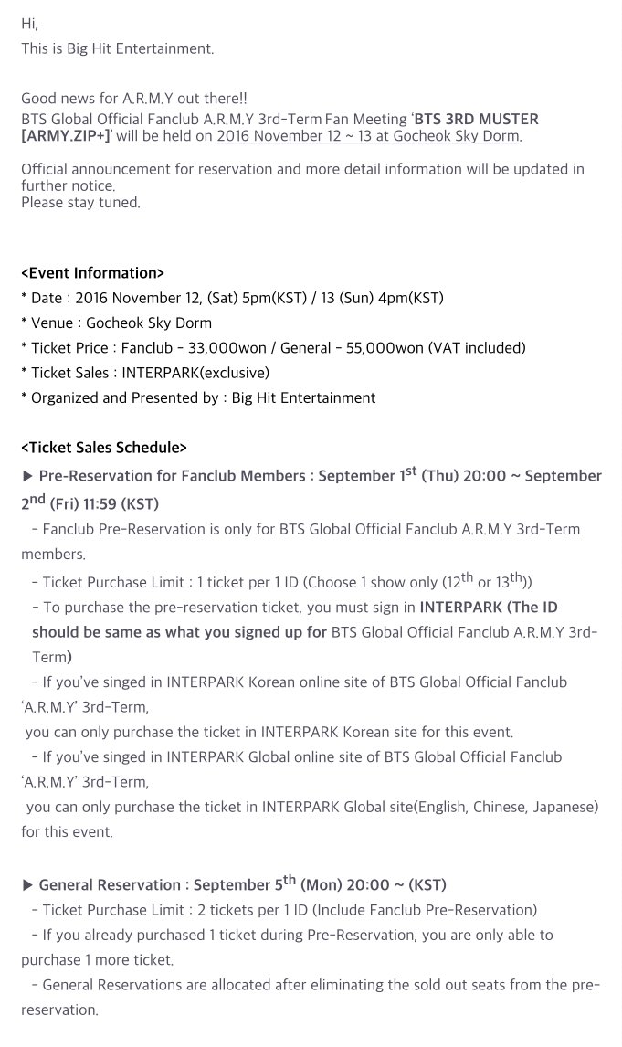 Info] BTS Global Official Fanclub A.R.M.Y 3rd Term FanMeeting 