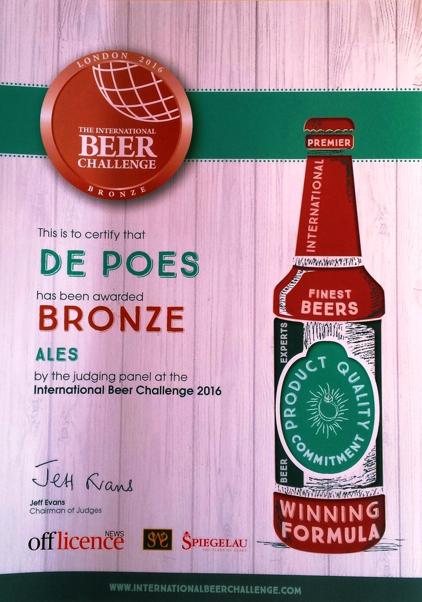 Bronze Medal <a href="/IntBeerChal/">International Beer Challenge (IBC)</a> @ <a href="/brijdepoes/">Brouwerij De Poes</a>
