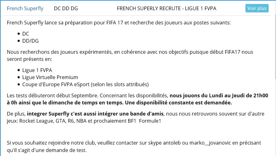FrenchSuperfly's tweet photo. RECRUTEMENT #ON 
Superfly is back ! Début de la prépa pr #FIFA17 Nous recherchons des joueurs ! Voici notre annonce https://t.co/J4yuuoCA2A