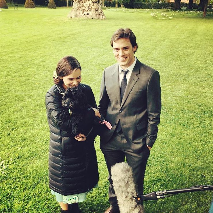 badpostemilia's tweet image. emilia clarke and sam claflin are the cutest