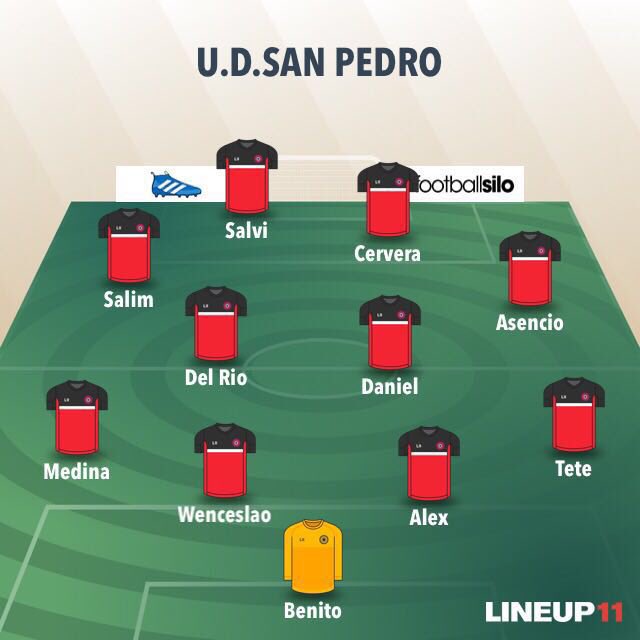 Once inicial de la #UDSanPedro para el encuentro ante la <a href="/UD_MARACENA/">U.D. MARACENA</a> #VamosMiSanPedro 🔴⚫️