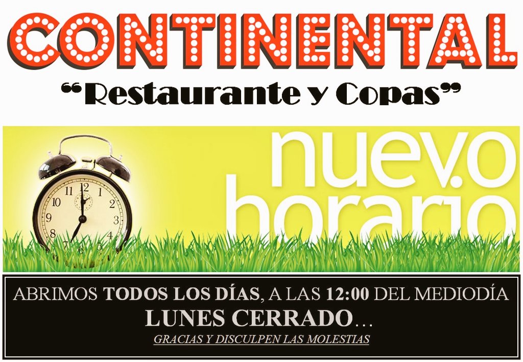 CONTINENTAL_PLA's tweet photo. A partir de mañana, abrimos todos los días a las 12:00h. excepto los lunes, que cerramos por descanso... 
Pásalo ;) https://t.co/9Rm7l8X8jc
