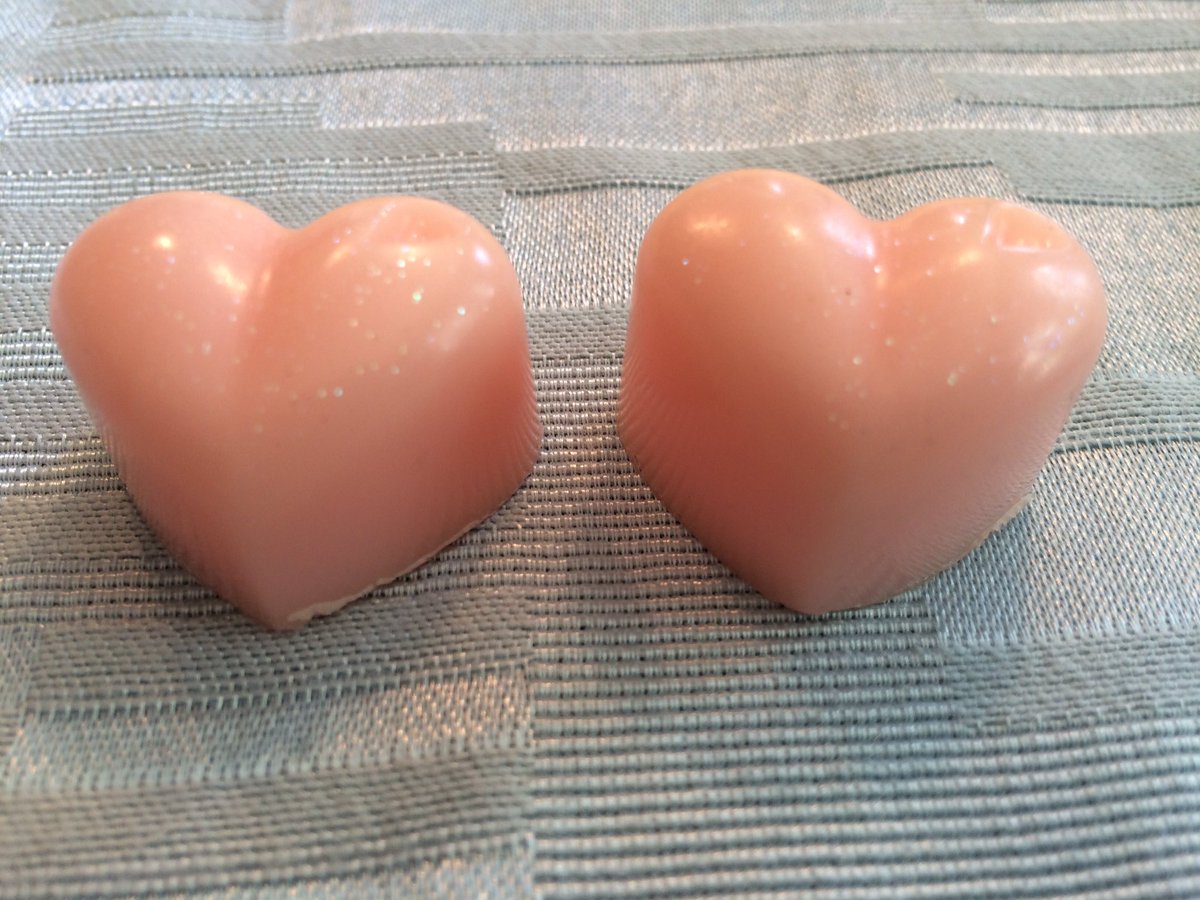 Plumeria Sparkle Heart Soaps #soapygoodness #looksandsmellslikecandy #bodysafeglitter