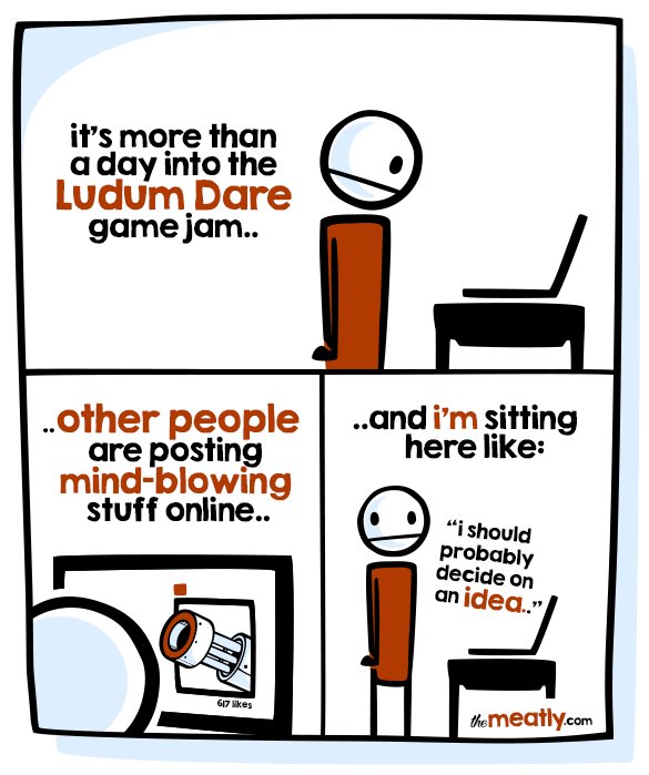 themeatly's tweet image. THIS is the FRUSTRATION of #ludumdare!... O.o

#LD36 #LDJAM #devhumor