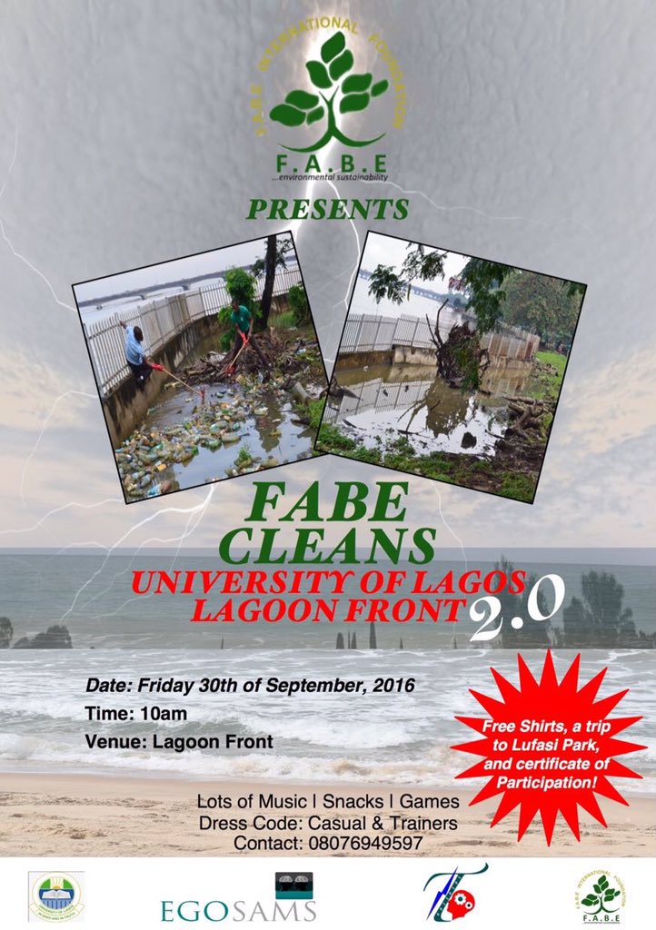 fabenigeria's tweet photo. Look out for #TidyNigeria team as we clean up #Unilag #lagoonfront at the #UniversitiesGoGreen campaign #PETbegone https://t.co/RLvVdYpm3N