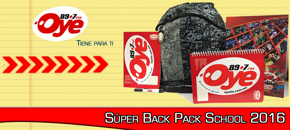Oye897's tweet photo. En #Oye897 tenemos para ti la   #SuperBackPackSchool pendientes a nuestros PROGRAMAS https://t.co/RtlE2cB0ty https://t.co/aPcAbsJUZl