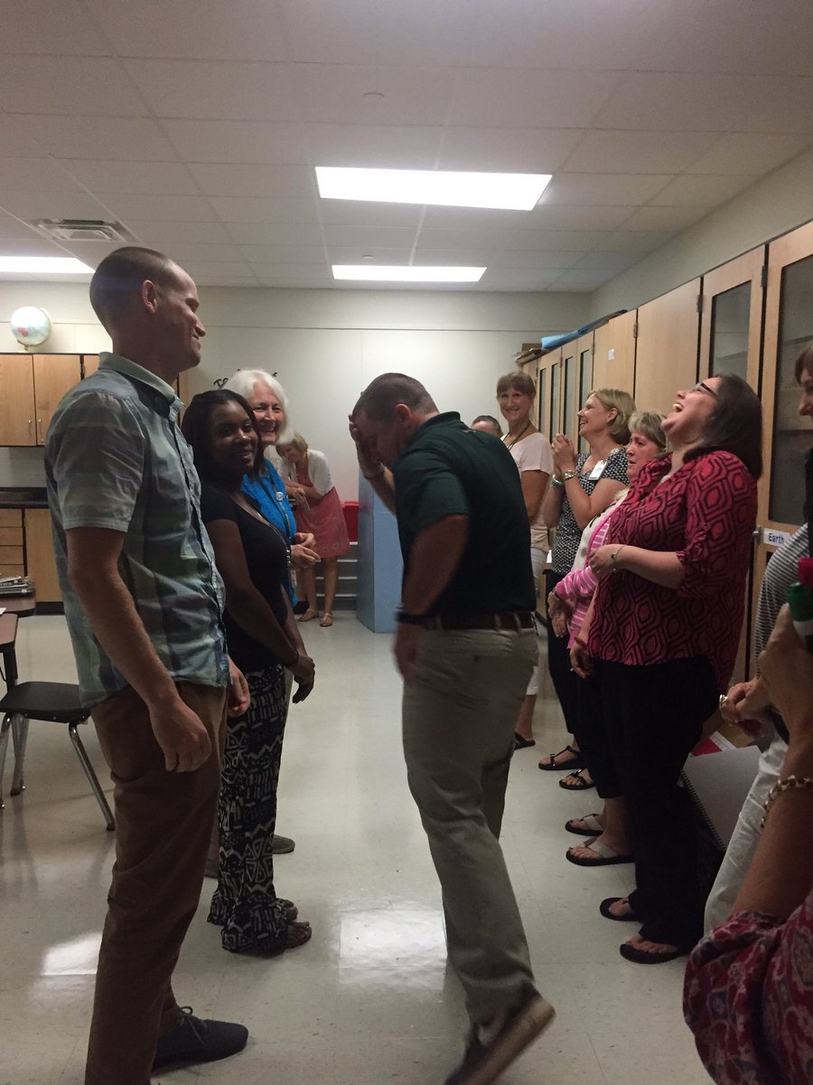 GLechler's tweet photo. BMS teachers rocked it today!@MrHistory123. Conga Lines of learning!#BetterTogether #bmswired https://t.co/8OzeL0CePC