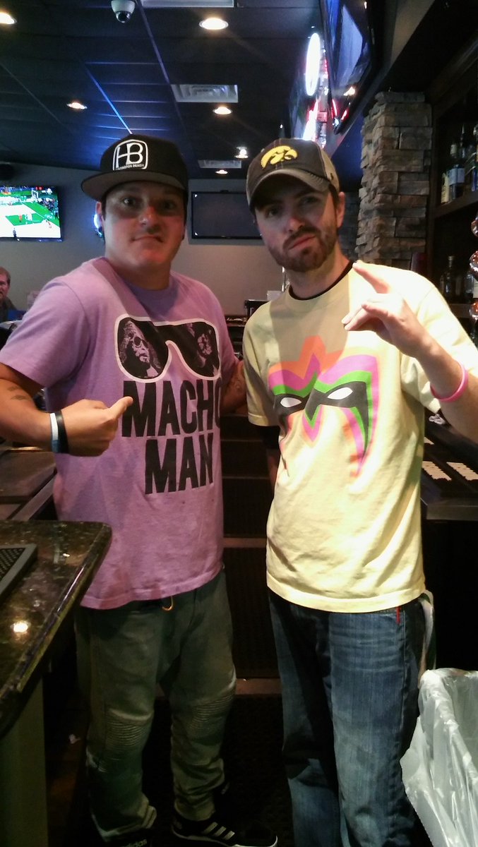 Addysbar's tweet image. Hall of famers behind the bar tonight #AddysTV #WWE