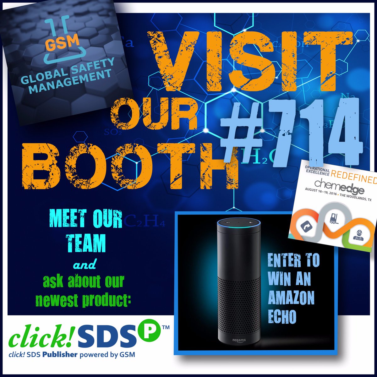 TotalSDS's tweet photo. Excited to be showing at #ChemEdge2016  @NACD_RD   Visit us at BOOTH 714! https://t.co/m69lNZDCgf