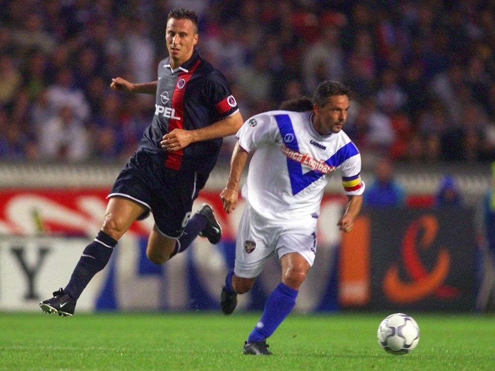 c_nostalgico's tweet photo. Il capitano del Brescia, Roberto Baggio. https://t.co/ScVY6Vk9mk