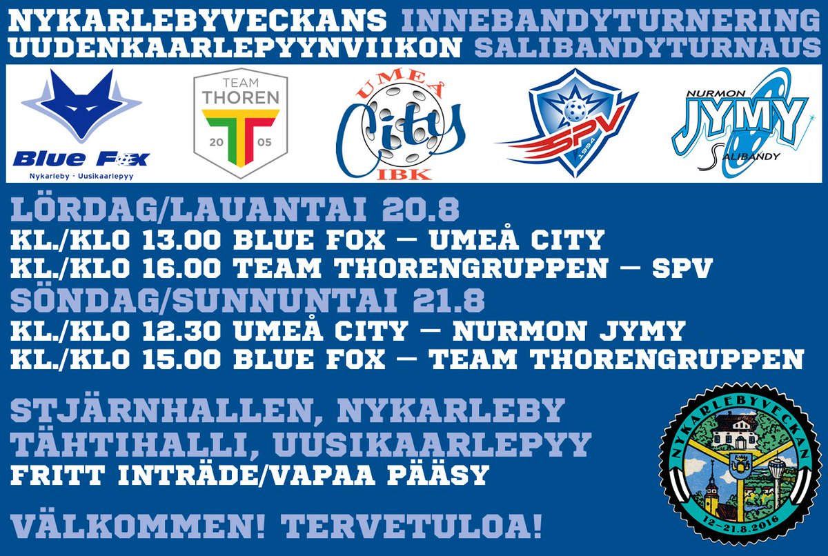 Huippusalibandya tarjolla Uudessakaarlepyyssä tulevana viikonlopuna! Tervetuloa! Vapaa sisäänpääsy! #salibandy