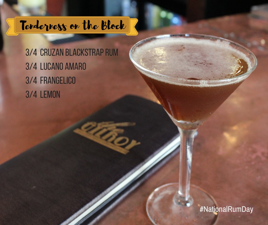 Celebrating #NationalRumDay with a lil Tenderness on the Block and $10 #rum drinks all night!
