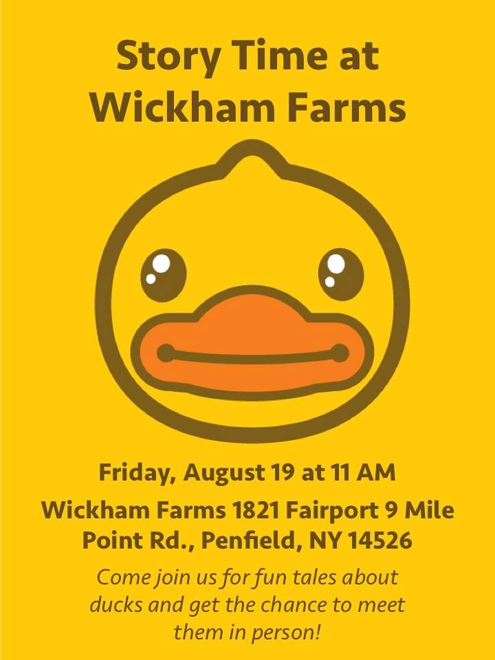URKinderLab's tweet photo. We'll be at @WickhamFarms this Friday @ 11am for their Tales &amp; Tails event! Hear stories about ducks &amp; meet one live https://t.co/eHhxFjjzDv