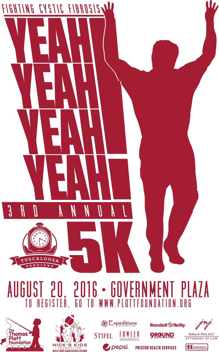 Yeah Yeah Yeah Yeah!!!!! Register TODAY for the race! Check out plottfoundation.org to sign-up today!!