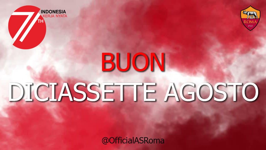 OfficialASRoma's tweet photo. Buona festa dell'Indipendenza a tutti i tifosi dell'#ASRoma in Indonesia! #RI71 @OfficialRoma_ID https://t.co/AqaTPXyS1a