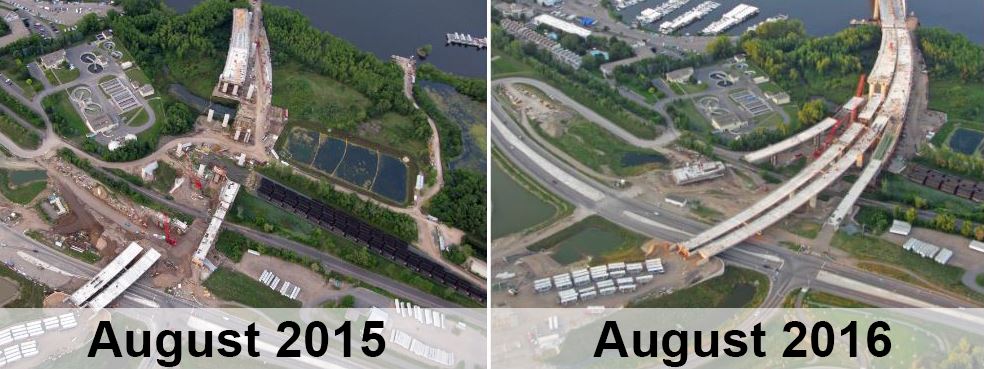stcroixcrossing's tweet image. Check out the progress made on the Minn. approach bridges!