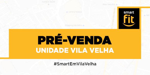 SmartFitoficial's tweet photo. A Smart Fit Vila Velha (ES) está em pré-venda. Aproveite e inscreva-se agora: https://t.co/OEHFkgikhE #sejasmart https://t.co/f4SJpcStKs