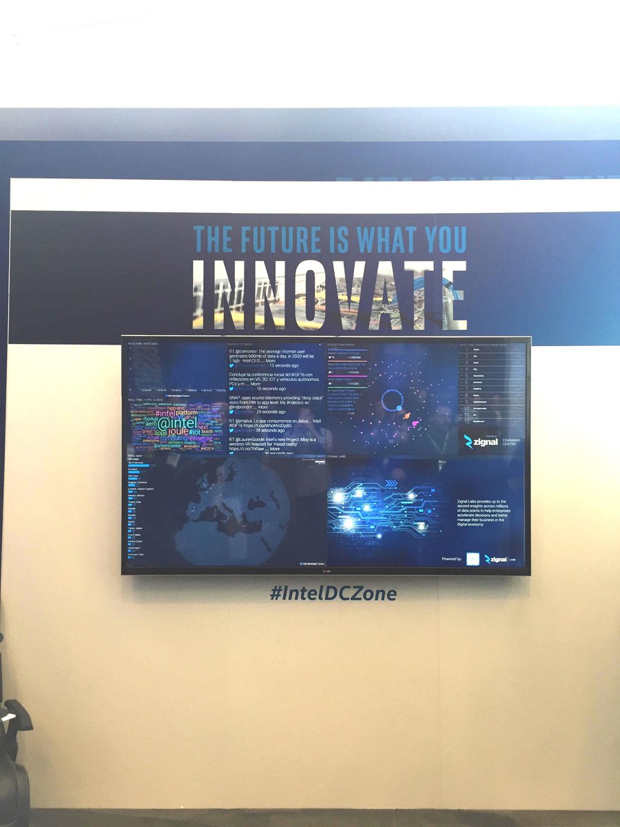 ZignalLabs's tweet photo. Want to know whats trending at #IDF16? Come check out the #ZignalCommandCenter in the #IntelDCZone https://t.co/RLYuXWbKWN