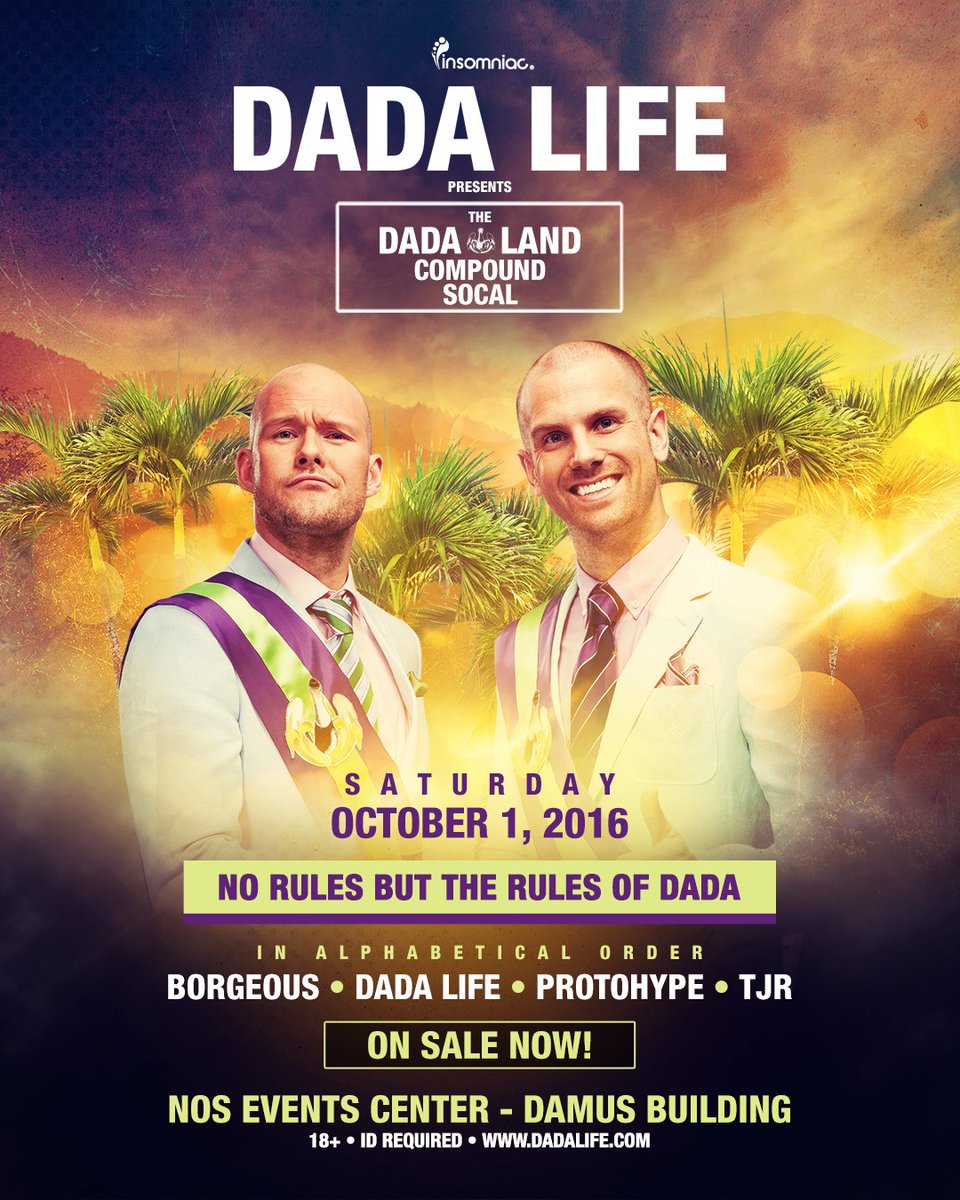 dadalife's tweet photo. DADA LAND COMPOUND: SO CAL
+SAT OCT 1
+@BorgeousMusic @Protohype @tjr
=TOTAL UTTER BEDLAM!
https://t.co/2n1unv21CU https://t.co/ZOT9Y3sWrM