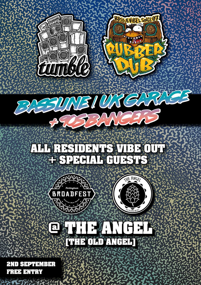 TumbleAudio's tweet photo. Tumble x @RubberdubUK - 2nd September - Free Entry - in 2 weeks time - all info: https://t.co/lWBdltfFDJ https://t.co/zfFWQ5nRVe