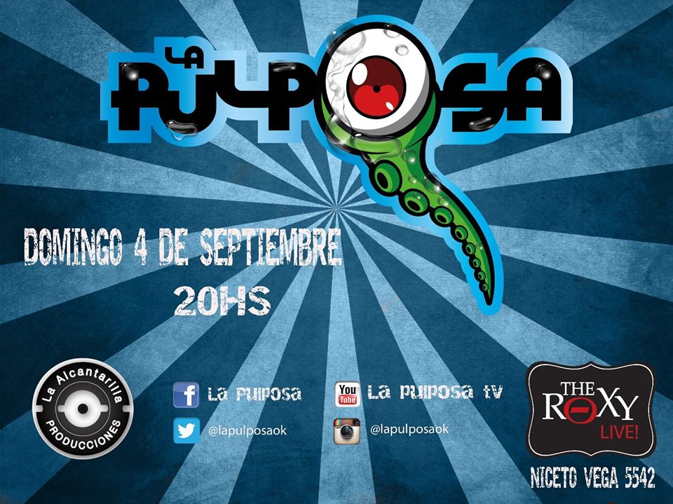 #SonandoRock el domingo 4/9 a las 20hs en <a href="/TheRoxyArg/">The Roxy Arg.</a> llega <a href="/LaPulposaOk/">La Pulposa</a>!!!
