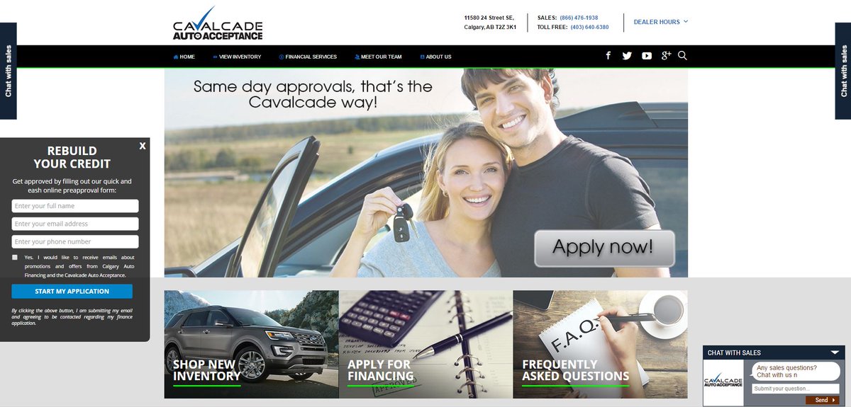 WoodAutomotive's tweet photo. @CAVALCADEAUTO has a brand new website! Check them out to get approved for a new or used vehicle in #yyc! https://t.co/uf7ixoOsar