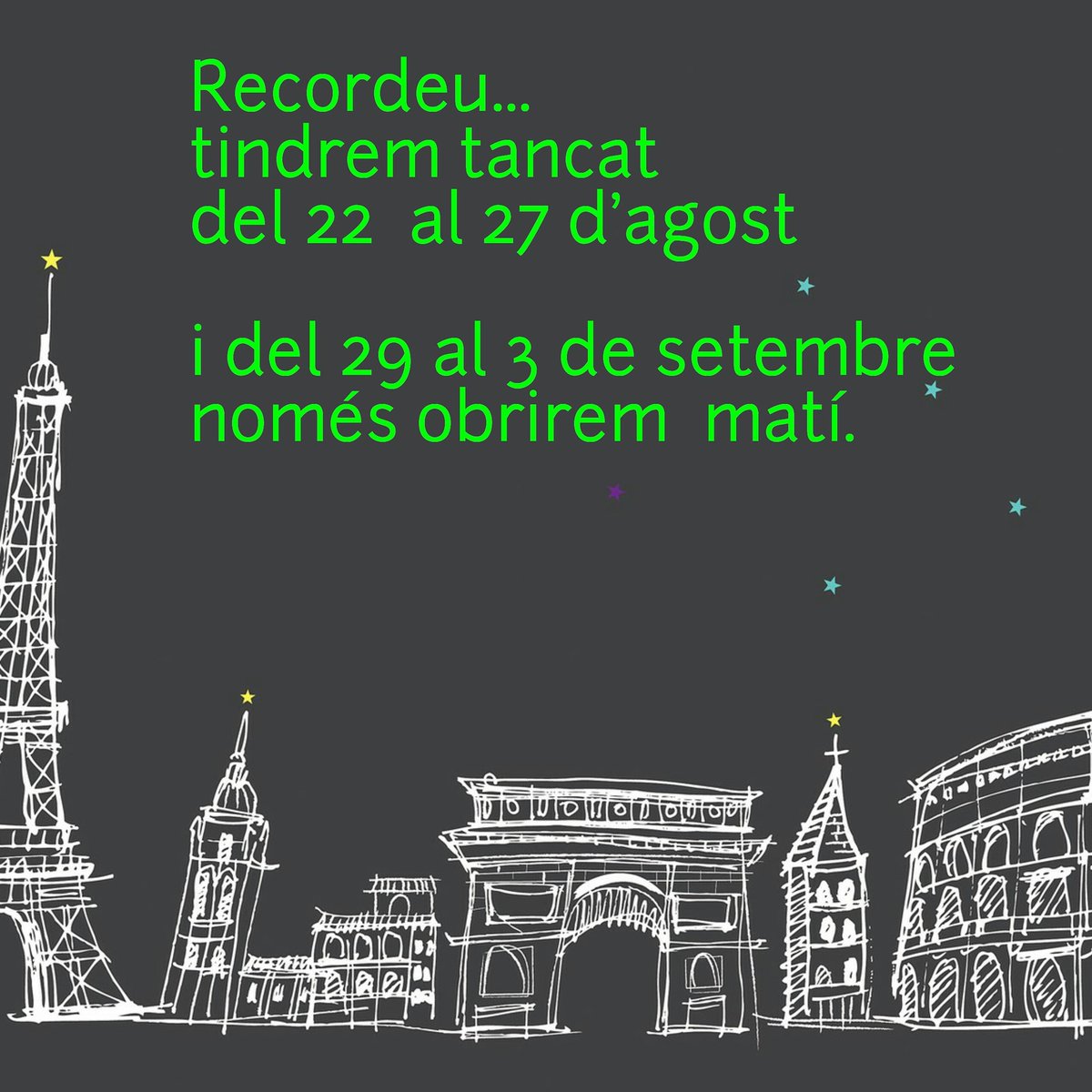 BascomptePatch's tweet image. Dissabte marxem de vacances.