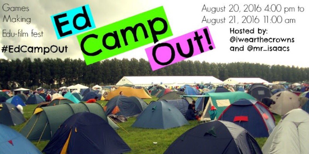 mr_isaacs's tweet photo. Who's coming to #Edcampout ? https://t.co/xujrQu8fxr