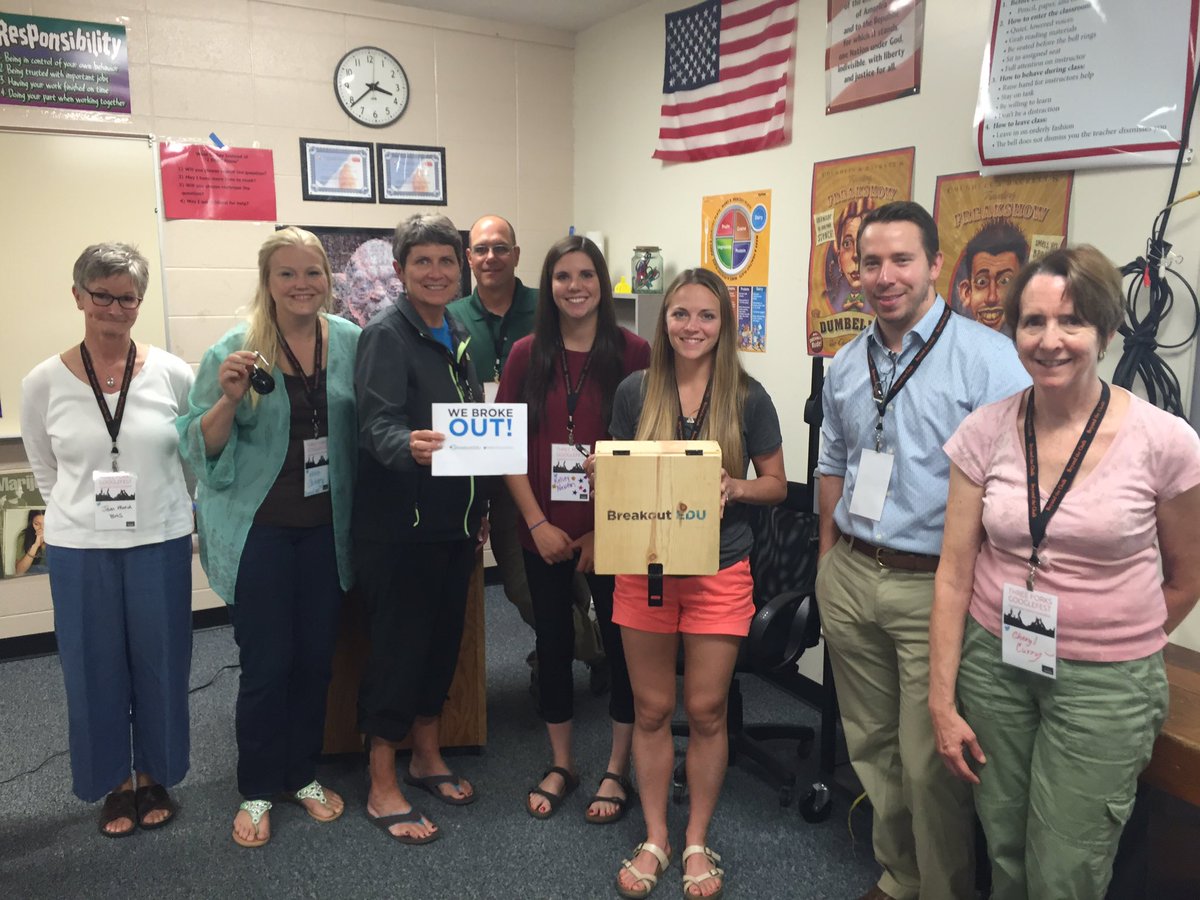 nmangum's tweet photo. Challenge accepted! This group at #tfgooglefest smashed the #breakoutedu record- they broke out in 5min https://t.co/j2In4egmaJ