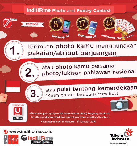 aqila_putriya's tweet photo. mnymbt kmrdkaan IndiHome akn mngdkn kuis dg hdiah hp Samsung! Info:https://t.co/1kfgRk3s5y #IndiHomeMerdekaContest https://t.co/NVol5m9qeK