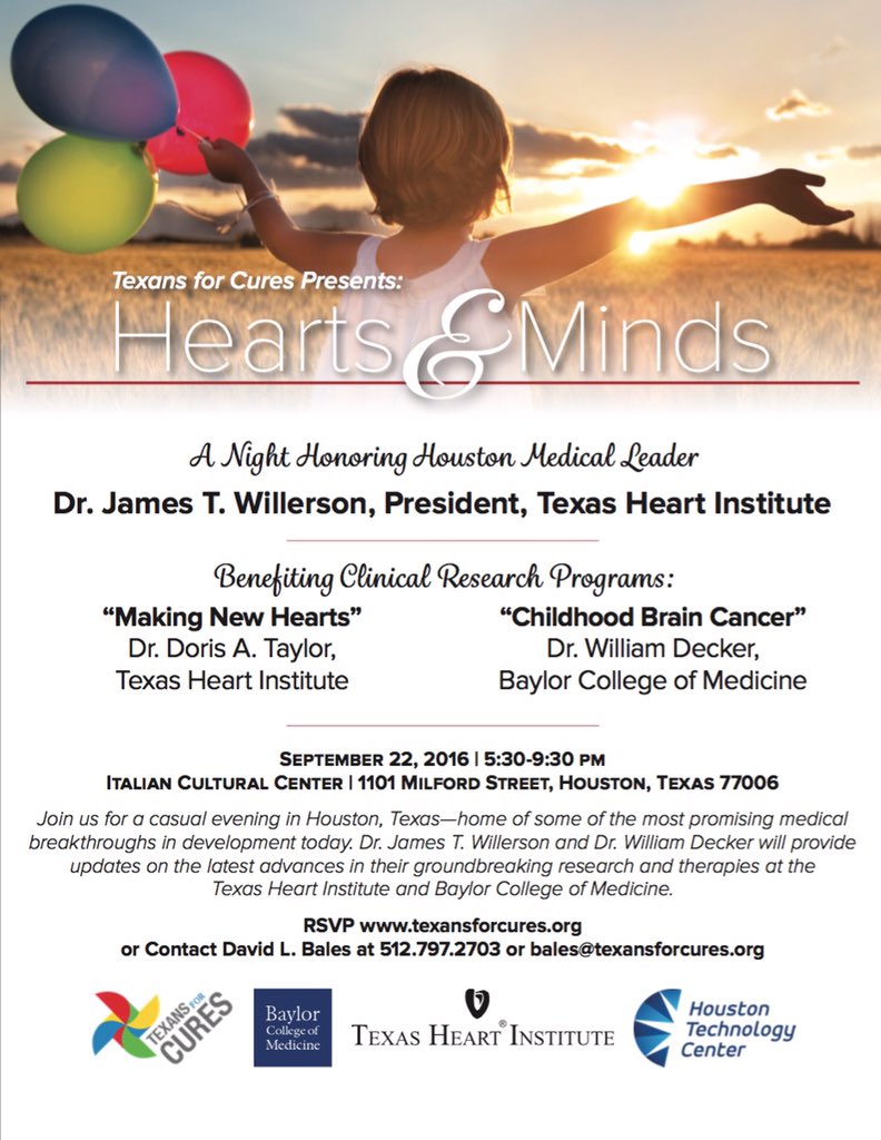 KeriSprung's tweet photo. .@CuresTexans event to honor Dr. James T Willerson . Benefits Dr. Taylor @StemCellzRus &amp; @WilliamKDecker research! https://t.co/ixuPe0t1k0