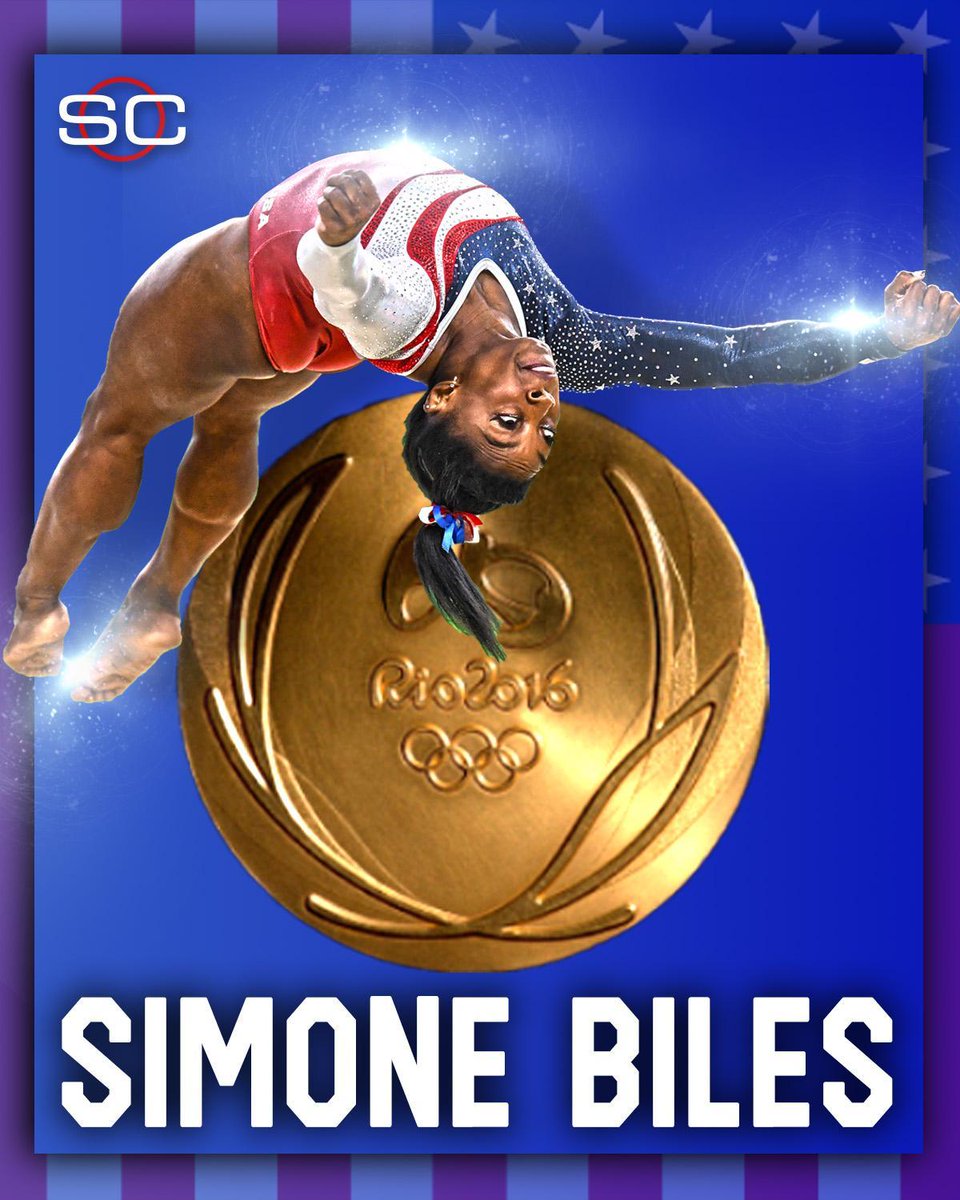 SportsCenter's tweet photo. SHE'S DONE IT!

Simone Biles dazzles on the floor to earn gold in her final event of the Rio Olympics. https://t.co/mZkLc9a6as