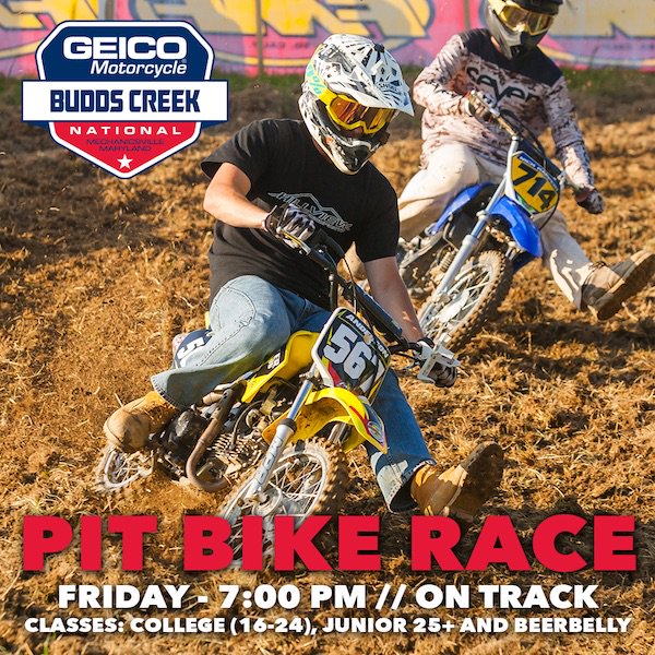 Are you coming out the the 2016 Budds Creek National? Make sure you also come to the Pit Bike Race on Friday,8/19!