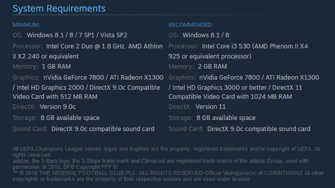 virtualballers's tweet photo. System requirement #PES2017 untuk PC. Retweet! https://t.co/H9tEmUwWYL