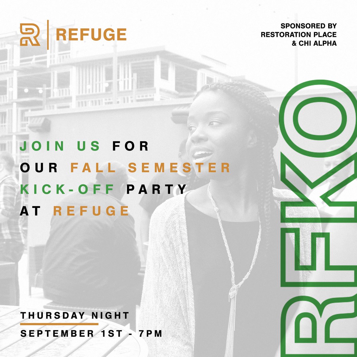 restoration_ya's tweet photo. FAMU Students! We are hosting our Refuge Fall Kick Off with Chi Alpha!

Free food, a $100 giveaway, and worship! https://t.co/9GAWkawJHT