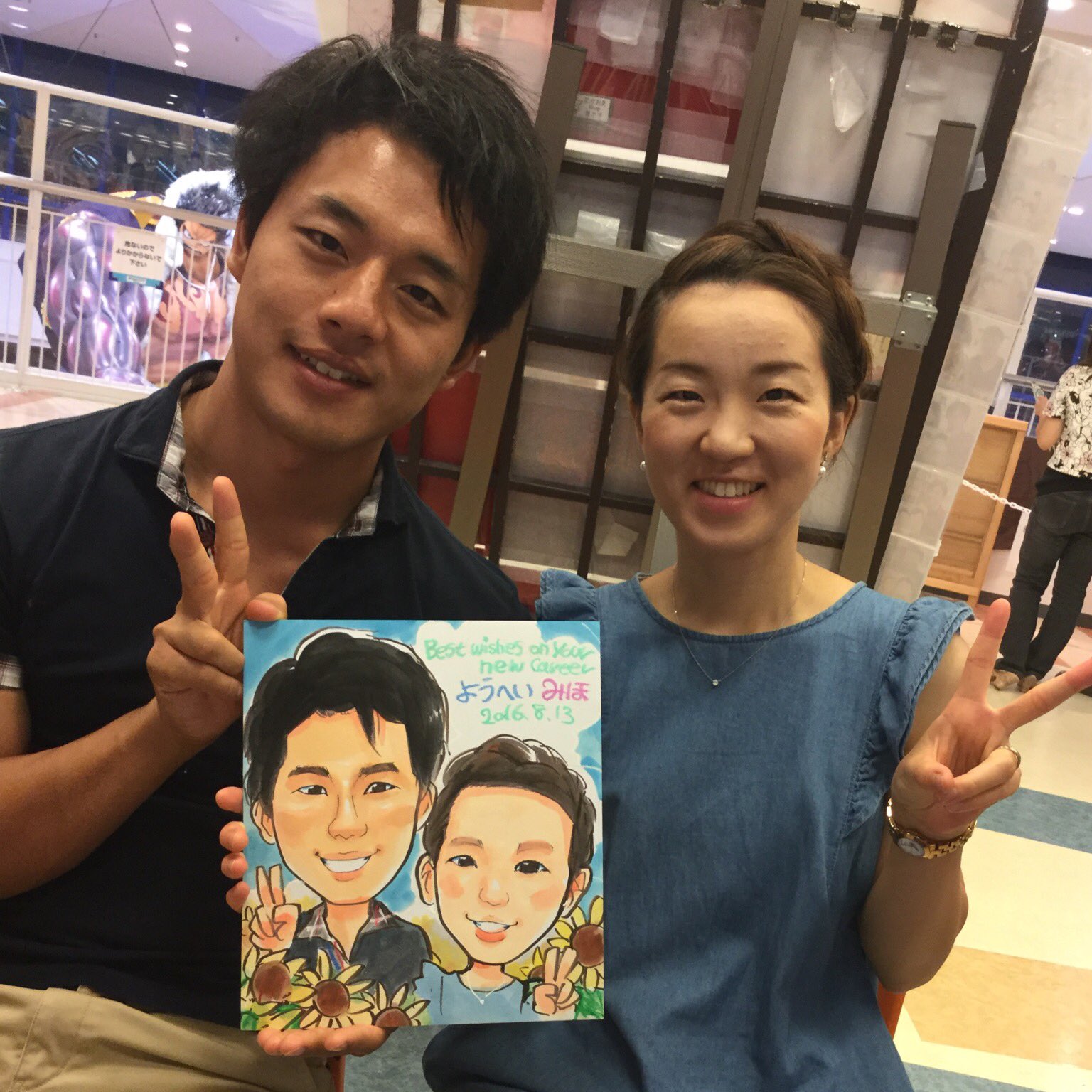 いちろ 似顔絵屋さん おはようございます 快晴ですね 台風にビビってたので 嬉しい 本日もアクアシティにて似顔絵をお 描き致します 夏もあっという間です お台場にお立ち寄りの方 この夏の思い出にどうでしょう アクアシティお台場 似顔絵